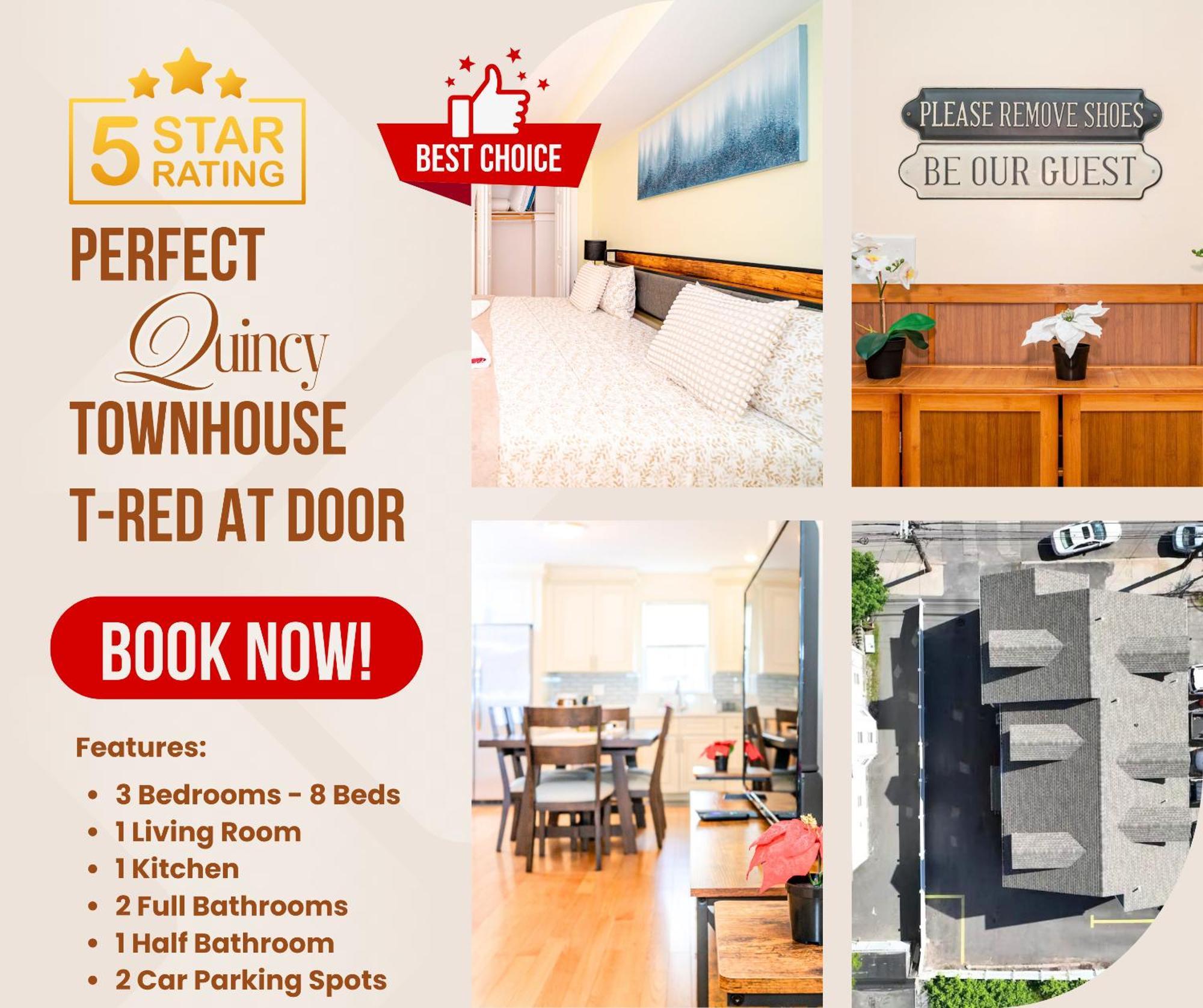 41 - 3Br Quincy - Lovely Townhouse Near Parish מראה חיצוני תמונה